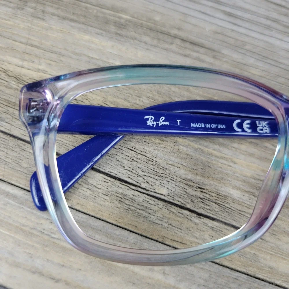 Ray-Ban Eyeglasses Frames RB1591 3807 Kids Transparent Blue Cat‎ Eye 48-16-130